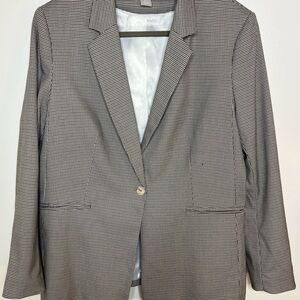 H&M Black and White Checkered Blazer